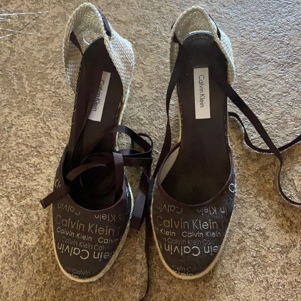 Brown Calvin Klein wedge sandal